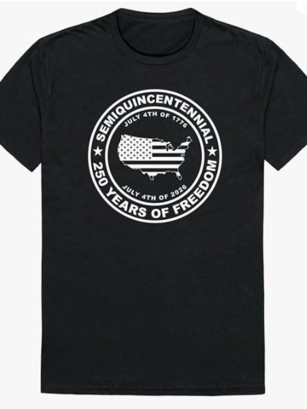 Black Tshirt S The 250th anniversary (Semiquincentennial) of the United States